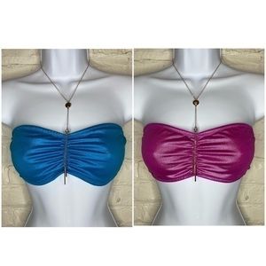 Bundle of 2 PINK Victoria’s Secret Metallic Bandeau Bra M